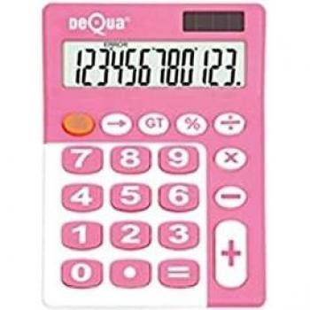 Calculadora Dequa 12 dígitos Rosa