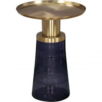 Mesita auxiliar cristal hierro 37x37x50 azul