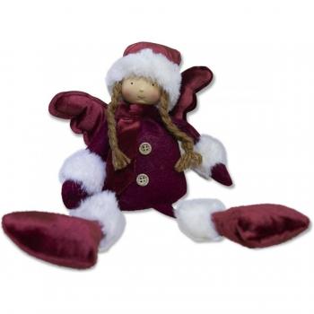 Hada Roja Sentada con Luz - Decoración para Navidad 25x12x8 cm