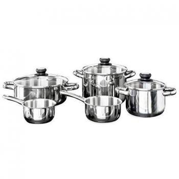 INOXIBAR Bateria 5 Piezas Forma Tapa Cristal Cocina