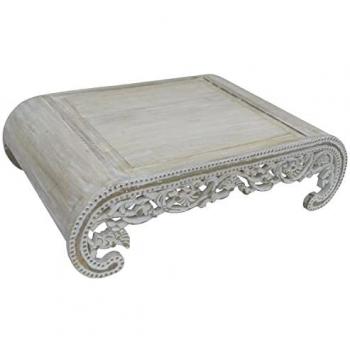 Mesa auxiliar DKD Home Decor, Blanco, Madera de mango, 121 x 83,80 x 35,50 cm