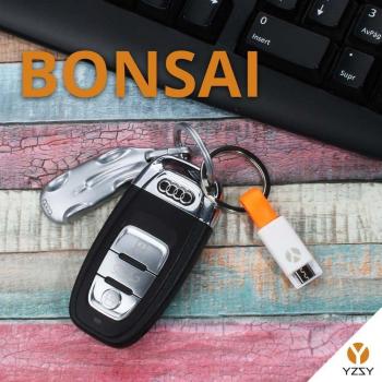 YZSY Bonsai - Cable Charge & Sync Keychain MicroUSB, Color Naranja y Blanco