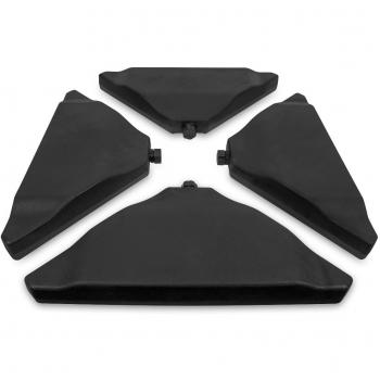 Bases para sombrilla triangulares rellenables VONROC, juego de 4 uds., peso total ±80 kg, adecuadas para sombrillas con base cruzada de 50x50 cm