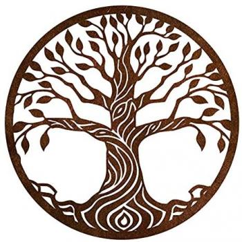 Colgante Árbol de la Vida de Metal Marrón 50x50 cm - Signes Grimalt