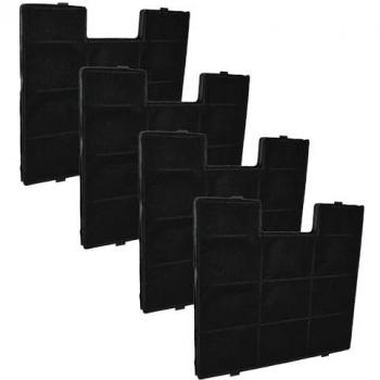 4x Filtro de Carbón Activado Compatible con Zelmer 522.6 para Campanas Extractoras - Vhbw