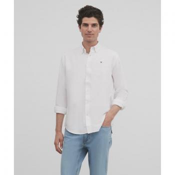 Camisa sport oxford blanca slim de hombre Silbon