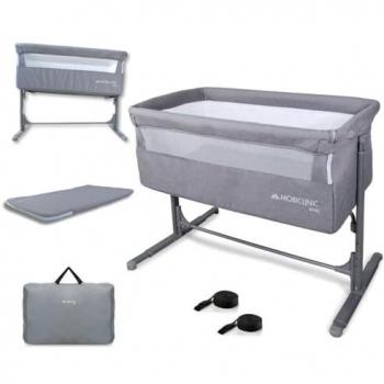 Cuna Colecho 2 en 1 Moon Mobiclinic® - Altura Ajustable, Apertura Lateral, Hasta 15 kg, Bolsa de Transporte, Fácil Montaje, Base Acolchada