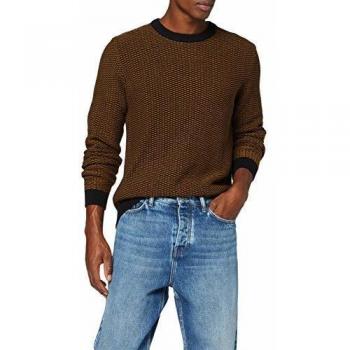SELECTED HOMME Slhaiden Camp Crew Neck W suéter, Negro