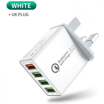 Cargador de pared Elough 35W USB 3.0 con carga rápida QC3.0, 4 puertos, compatible con iPhone 11, Samsung S9, Huawei y Xiaomi