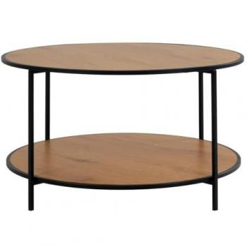 Mesa de Centro Vita Epikasa, Metal y Tablero Aglomerado de Melamina, Marrón, 80x80x45 cm