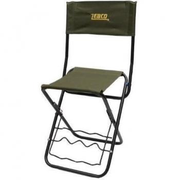 Zebco - Silla plegable con soporte para caña de pescar, color verde