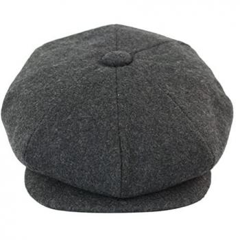 Infinity Leather Men's Charcoal 8-Panel Peaky Blinders Newsboy Cap - Size Large