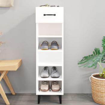 Zapatero blanco pulido 30x35x105 cm madera multicapa vidaXL
