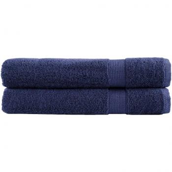 Toallas de sauna premium 2 uds 100% algodón 100x200 cm 600 gsm color verde, dorado, antracita y azul marino
