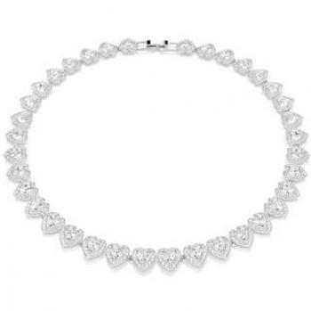 Swarovski Ariana Grande Rhodium Plated Mixed Cut Heart Tennis Necklace