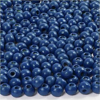 Perlas de madera azules de 5 mm, 1,5 mm, 150 piezas, 6 g