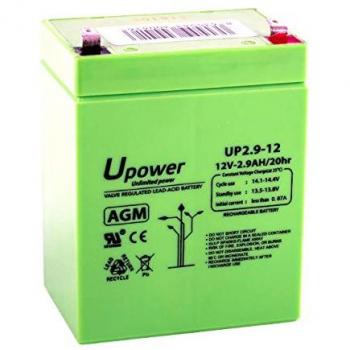 Batería AGM U-Power 12V 2.9Ah para Sistemas de Alarma y SAI