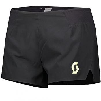 Pantalón corto Scott RC Run Split negro con logo amarillo para mujer - Talla L