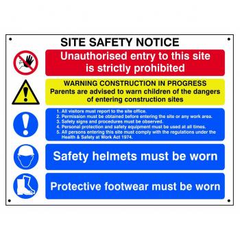 Scan SCA4550 Rigid foamed 3mm PVC sign - Composite site safety notice - 800 x 600mm