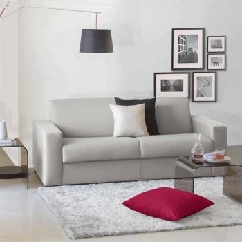 Sofá cama Aleida 2 plazas, apertura giratoria, tejido acolchado, reposabrazos estándar, 100% Made in Italy, 180x95h90 cm