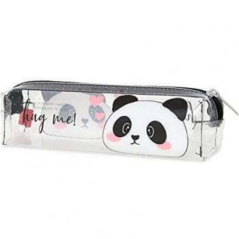 Estuche transparente espacioso con cierre de cremallera Panda