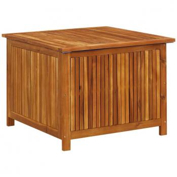 Cofre de Almacenaje Rectangular para Jardín en Madera Maciza de Acacia - 75 x 75 x 58 cm - Color Negro