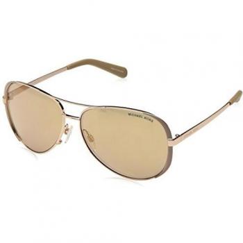Michael Kors MK5004 1017R1 Gold Chelsea Pilot Sunglasses Lens Category 2 Lens Mirrored Size 59mm