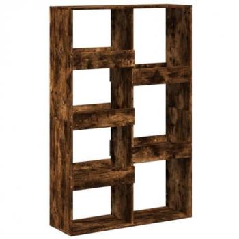 Estantería de madera de ingeniería en roble ahumado, dimensiones 100x33x155,5 cm, color marrón