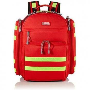 GIMA ref 27170 MochilaLogic 1 para emergencias sanitarias, poliéster, 40 x 20 x h 47 cm, roja, maleta de primeros auxilios, transportable, con compartimientos internos y externos