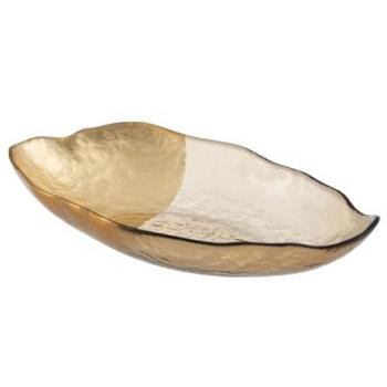 Centro de Mesa Dorado de Vidrio 34 x 19 cm