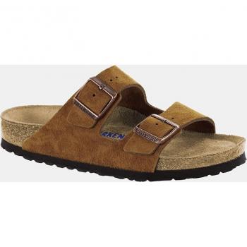 Birkenstock Arizona Soft Footbed Suede Sandals for Men in Brown