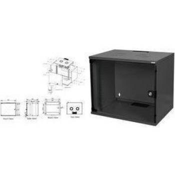 Gabinete de Pared 19 DIGITUS ECO-Line 9U, Negro, 540x400 mm, Sin Montar