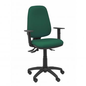 Silla de Oficina Piqueras y Crespo Sierra S Bali Verde Botella con Brazos Regulables Base Poliamida Negra