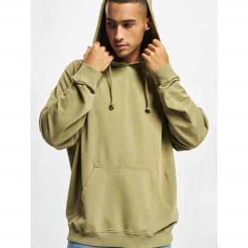 Urban Classics Khaki Overdyed Hooded Sweatshirt
