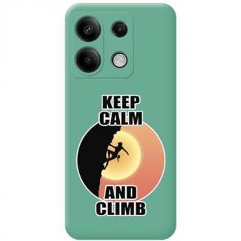 Funda Silicona Líquida Verde Mujer Escalada para Xiaomi Redmi Note 13 Pro 5G con Dibujos