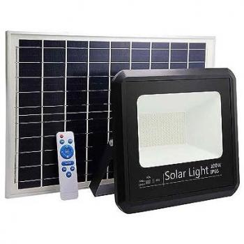 Proyector Solar Malaquita 100w 6500k Negro 9000lm (28,5x32x8)(53x35x2)cm Mando Y Cable 5m