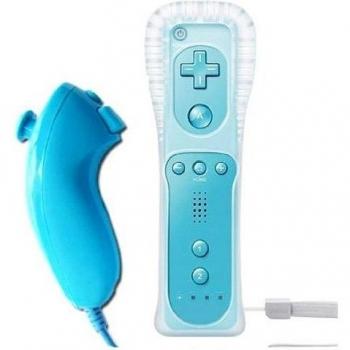 Wiimote construido en el Motion Plus Remote + Nunchuck Dentro Controller para Wii Azul