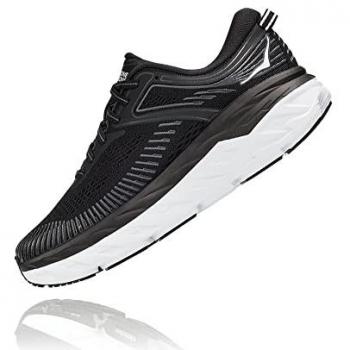 HOKA Men's Bondi 8 Road Running Shoes, Black/White, Size 10.5 W
