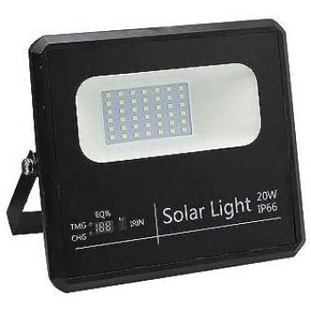Proyector Solar Malaquita 20W 6500K Negro 1800lm con detector crepuscular, mando a distancia y cable de 5m (dimensiones del proyector: 19,5x17x5 cm