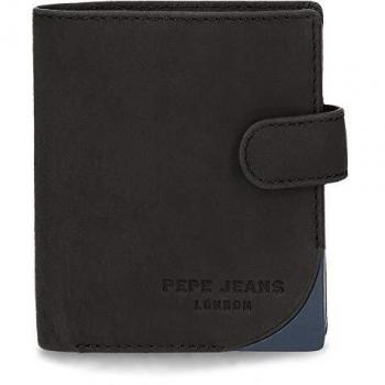 Cartera Pepe Jeans Arrow Vertical con Cierre de Clic Negra, Única