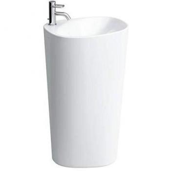 Lavabo Laufen Palomba Freestanding 52x43,5cm con columna integrada, 1 agujero para grifo, sin rebosadero, color blanco