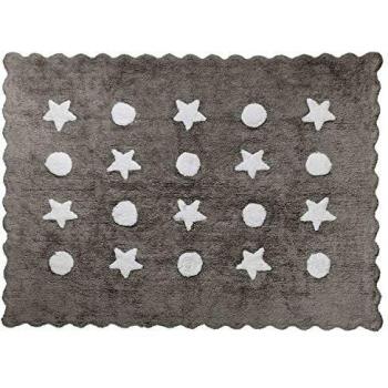 Happy Decor Kids -Alfombra Lavable Little Waves 100% Algodón Natural -Gris- 160x120 cm