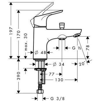 Grifo monomando cromado para bañera/ducha Hansgrohe Focus E2 - 31930000
