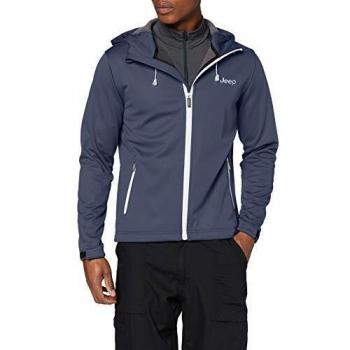 Jeep Softshell triple capa con capucha y forro polar interior J9W, Hombre, Chaqueta, O101584-K119-L, Mood Indigo, L
