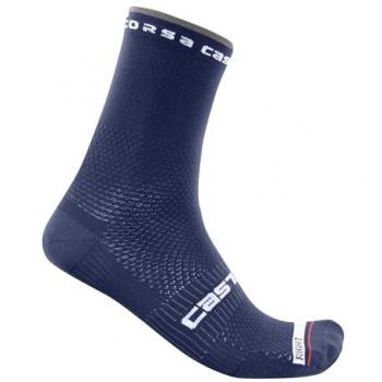 Calcetines Castelli Largos Rosso Corsa Pro 15, color azul intenso y rojo, tamaño XXL
