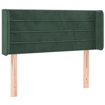 Cabecero con LED de terciopelo verde oscuro 103x16x78/88 cm
