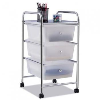 3-Drawer Rolling Storage Cart in White