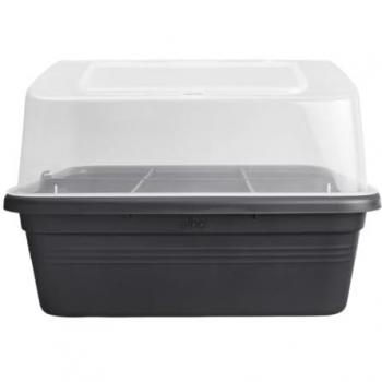Casa de Cultivo Elho Green Basics L - Transparente y Gris, 65.5 x 48.3 x H 29.2 cm