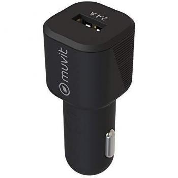 muvit for change Cargador Coche USB 2.4A 12W Negro