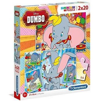 Clementoni- Disney Dumbo Puzzles, 2x20 Piezas, Multicolor